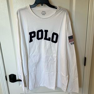 Polo Ralph Lauren Long Sleeve 190/108B White T-shirt Size XXL
